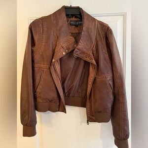 Members Only Brown Leather Jacket